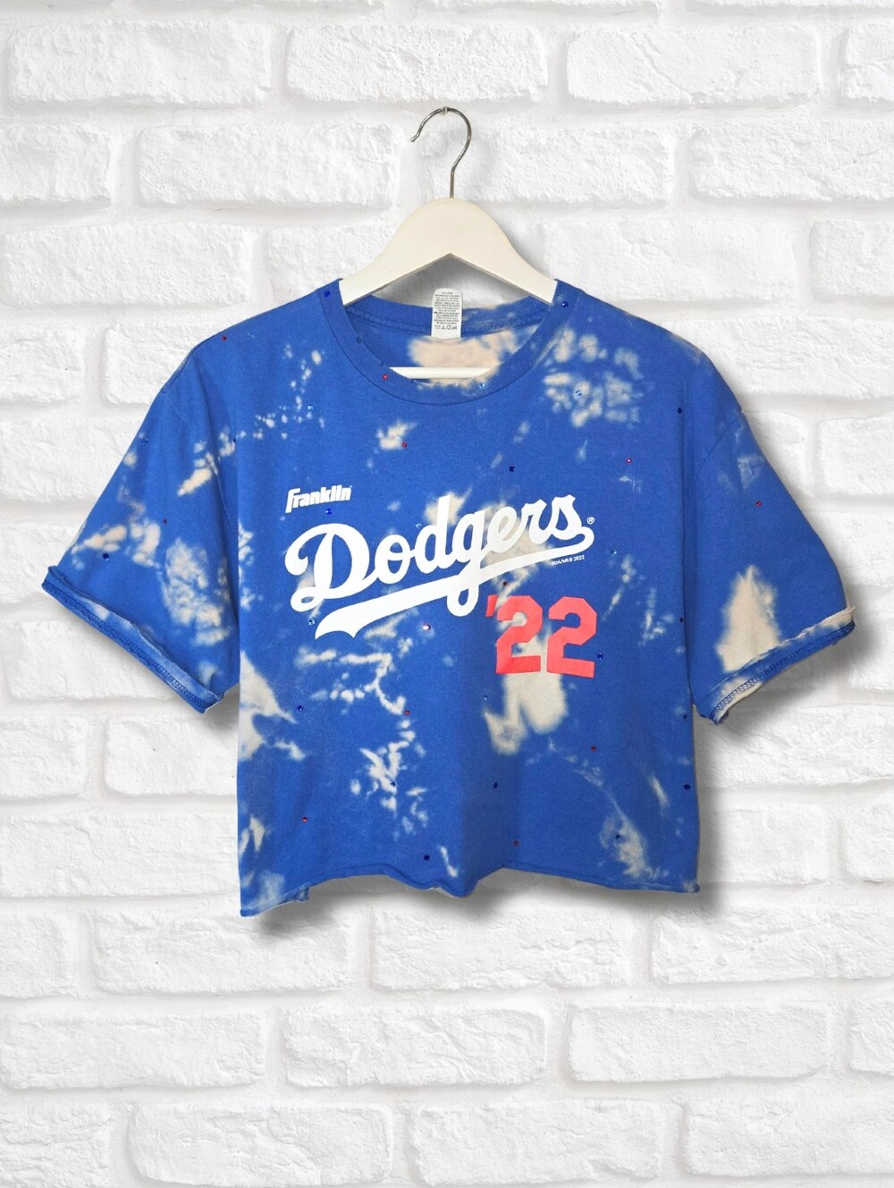 Los Angeles Dodgers Crop Top W/Rhinestones